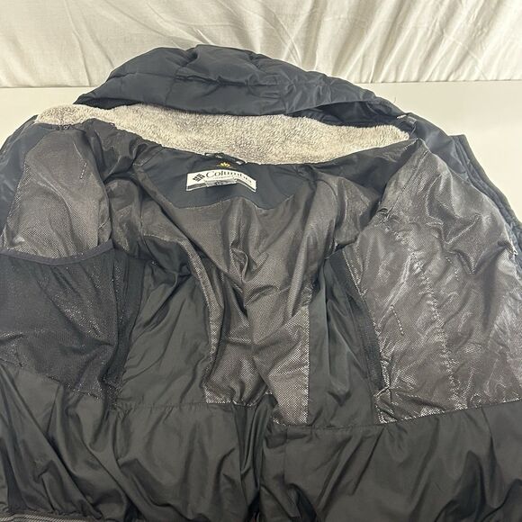Columbia Thermal Omni Heat Hooded Duck Down Black Puffer Ski Jacket Womens large - Picture 5 of 15